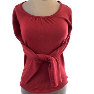 Lightweight Dressy Sweater crimson Merino blend‎ business work SM The Limited